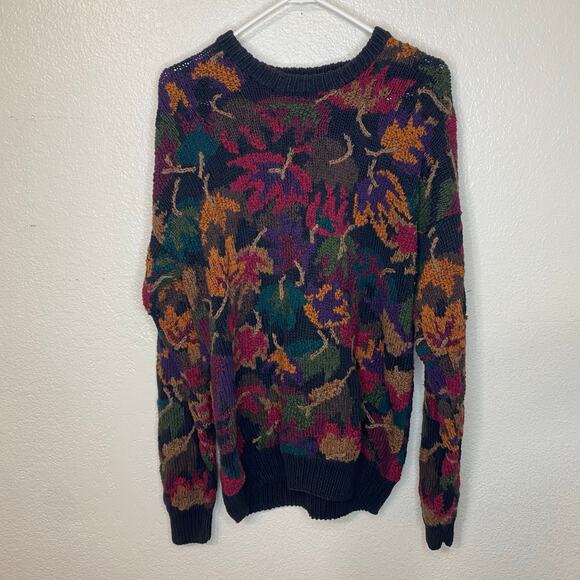 Vintage 90s Signature by Northern Isles Hand Knit Ramie Cotton Sweater Size XL - Picture 1 of 5